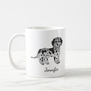 Mug Blue Merle Mini Goldendoodle Dessin Chien & Nom
