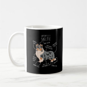 Mug Blue Merle Sheltie Shetland Sheepdog Anatomie, Fun