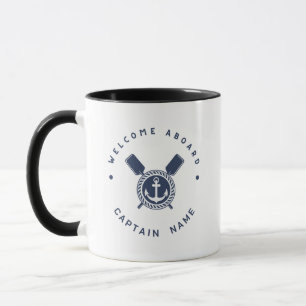 Mug Blue Navy Ancre nautique club de yacht club équipe
