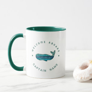 Mug Blue Navy Ancres nautiques club voile baleine