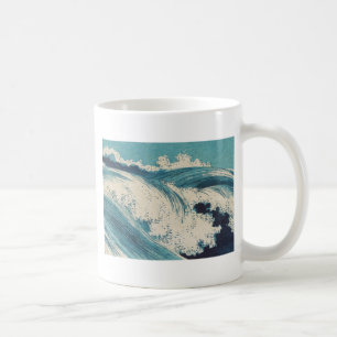 Mug Blue Ocean Waves Bois japonais