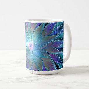 Mug Blue Purple Flower Dream Abstrait Fractal Art