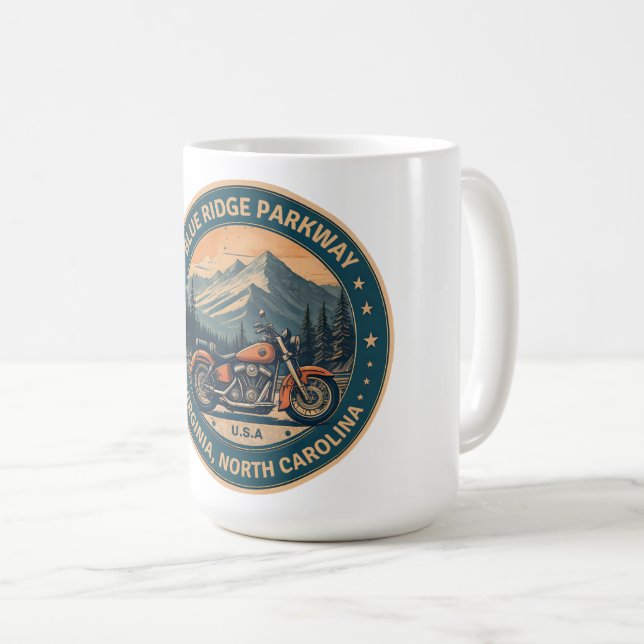 Mug Blue Ridge Parkway Pittoresque Vélo de moto (Devant droit)