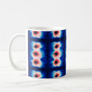 Mug Blue Shibori Motif Tie Dye Art