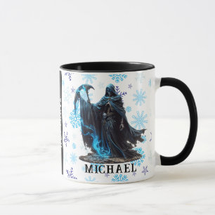 Mug Blue Snowflake Grim Reaper Drôle Horreur Noël