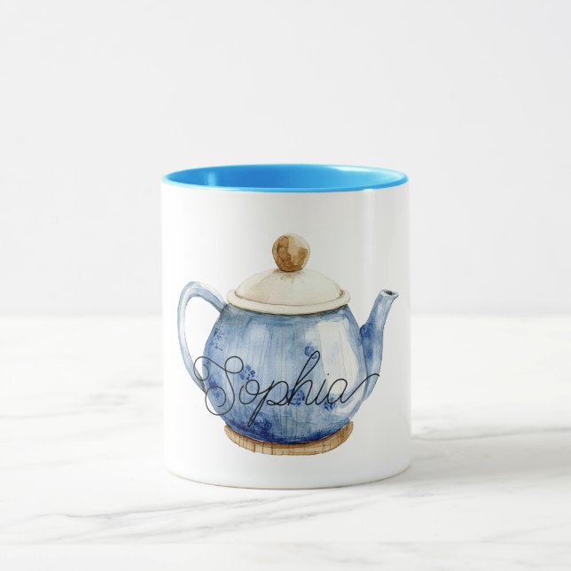 Mug Blue Tea Pot Birthday (Centre)