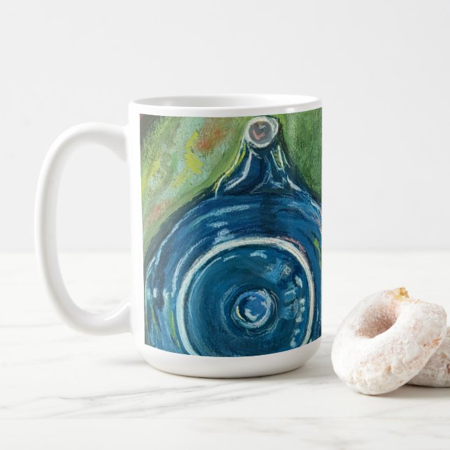 Mug Blue Teapot and Chai Artwork (Avec donut)