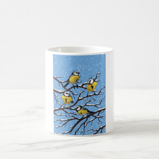 Mug Blue tit birds en hiver (Centre)