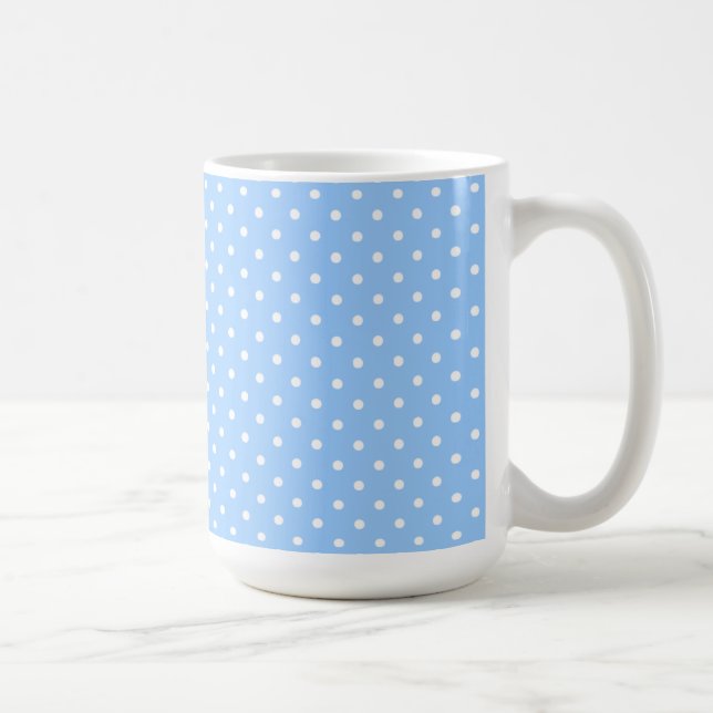 Mug/Blue & White Polka Dots Coffee Mug (Right)