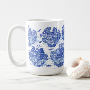 Mug Blue Willow Animal Rabbit Renard renard de cerf Oi