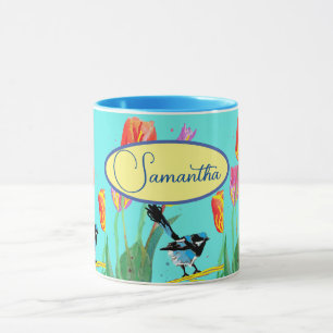 Mug Blue Wren Australian Bird Bird Birds Womans Nom