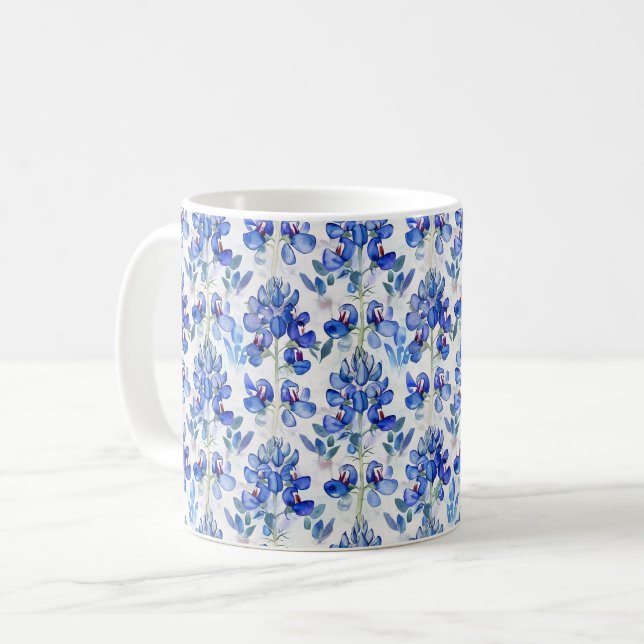 Mug Bluebonnet Texas Wild Flower Motif (Devant gauche)
