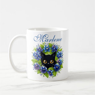 Mug Bluebonnets personnalisés mignons Cat Texas Fleurs