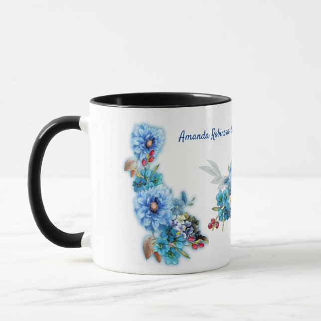 Mug Blues de Cornflower en aquarelle (Gauche)