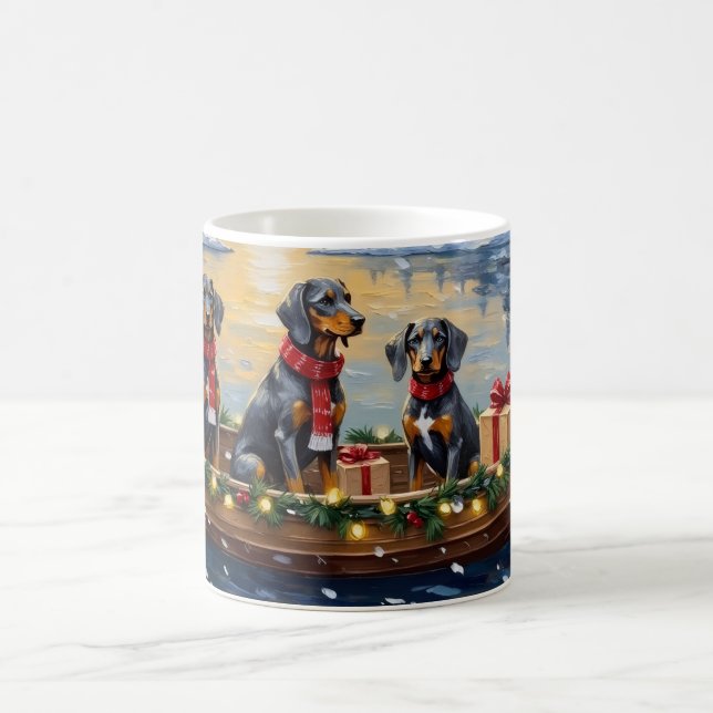 Mug Bluetick Coonhound Christmas Boat Holiday (Centre)