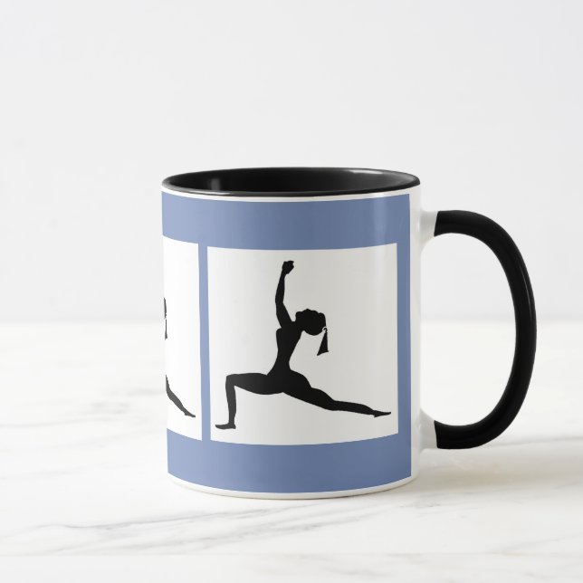 Mug Bluish Grey Combo 'Fun Yoga Designs Café Mug/Cup (Droite)