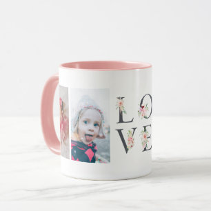Mug Blush Floral LOVE 4 Photo