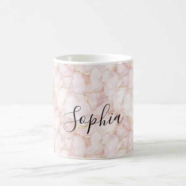 Mug Blush Pink Gold Rose Petals Floral (Centre)
