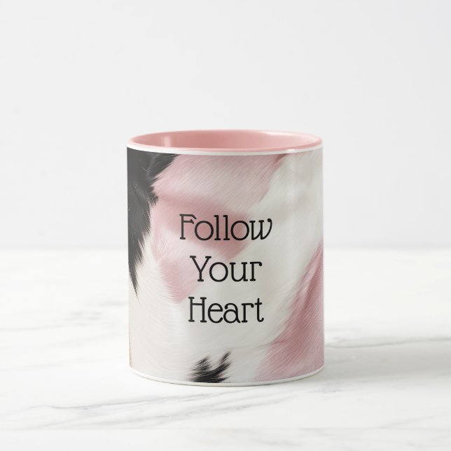 Mug Blush Rose Blanc Or Noir Vachette Animal (Centre)