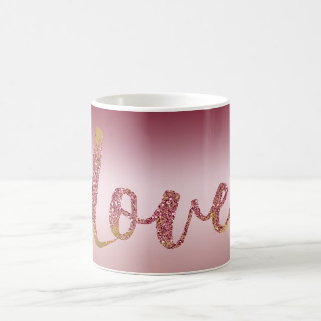 Mug Blush rose Ombre Parties scintillant Or rouge amou (Centre)