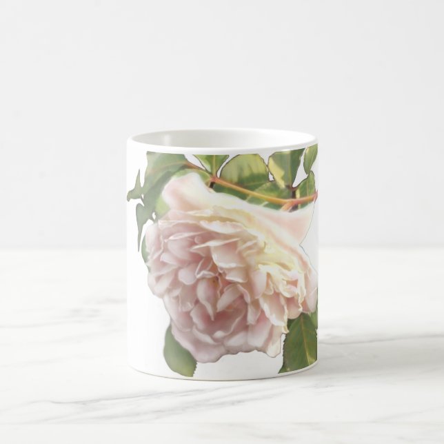 Mug Blushing Ivory Peach Rose (Centre)