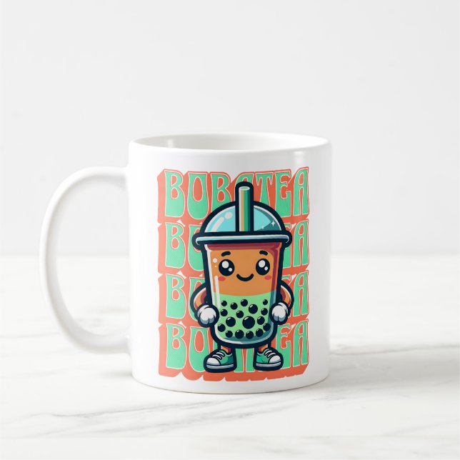 Mug Boba Bubble Tea Kawaii Cute Cartoon (Gauche)