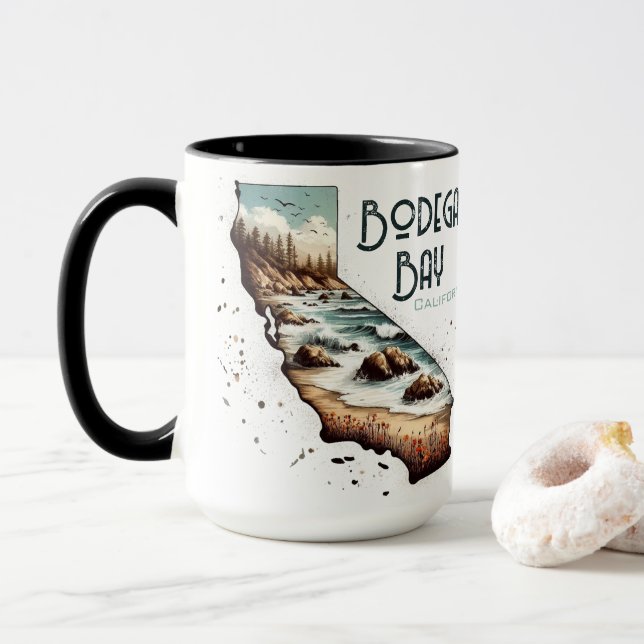 Mug Bodega Bay California Souvenir Cadeau (Avec donut)