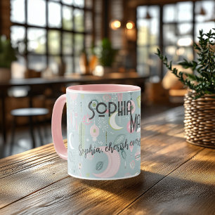 Mug Bohème Chic Personnalisé avec des Motifs Céles