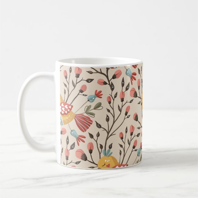 Mug Bohème et Fleurs Motif - Inspiré par la nature (Gauche)