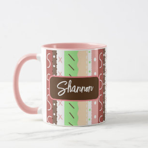 Mug Boho Brown, Bourgogne, vert et mauve Whimsical