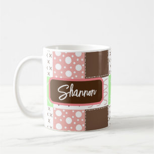 Mug Boho Brown, Bourgogne, vert et mauve Whimsical