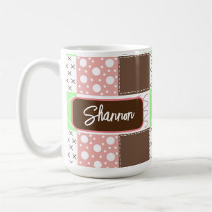 Mug Boho Brown, Bourgogne, vert et mauve Whimsical