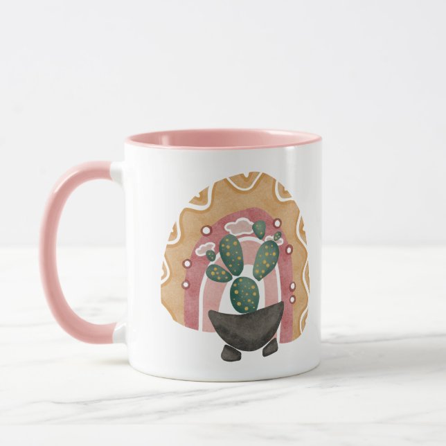 Mug Boho Cactus Arc-en-ciel : Vibrations du désert (Gauche)