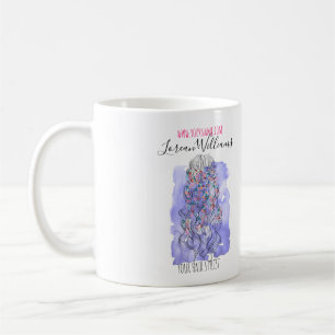 Mug Boho Chic Violet Mariée Coiffure Aquarelle Floral