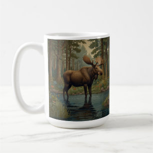 Mug Boho de l'orignal rustique forêt boisée verdure
