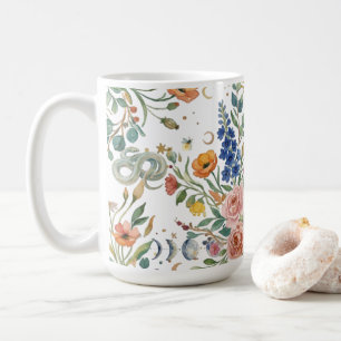 Mug Boho Floral Céleste Lune & Serpents Botanique