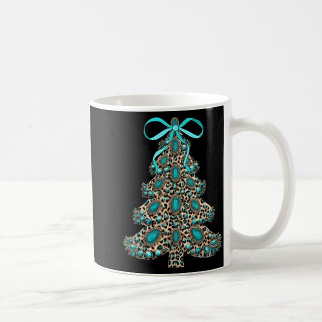 Mug Boho Leopard Christmas Tree Cheetah Print Coquette (Droite)