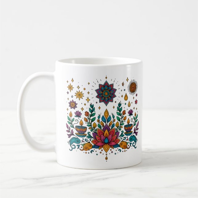 Mug Boho Lotus Mind Art (Gauche)