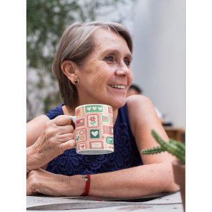 Mug Boho Love & Hearts Motif Fleur Postage Timbre