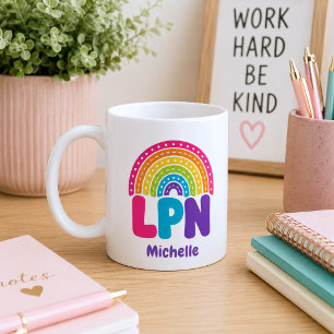 Mug Boho Monogramme Arc-en-ciel LPN
