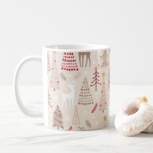 Mug Boho Neutral Plat Noël Arbres Bois Animaux