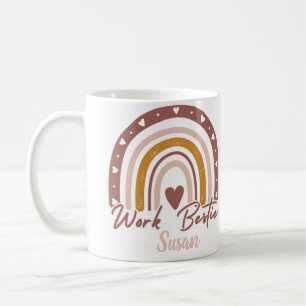 Mug Boho personnalisé Rainbow Work Bestie Personnalisé