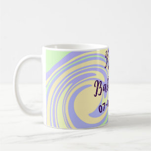 Mug Boho violet vert baby shower marbre rustique moder