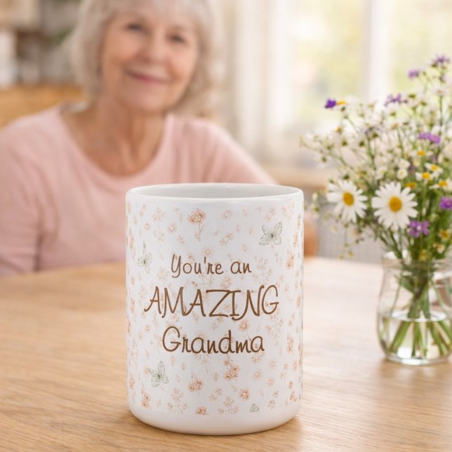 Mug Boho Watercolor Floral Amazing Grandma Gift (Créateur téléchargé)