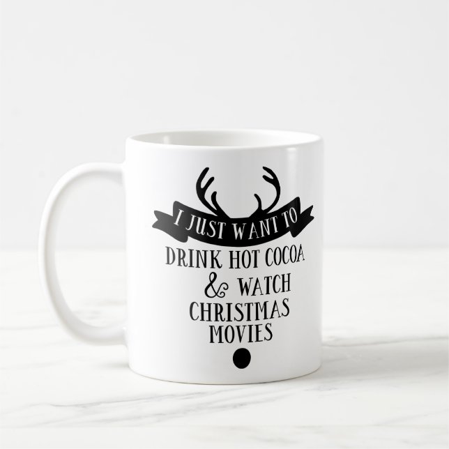 Mug BOIRE DU CACAO REGARDER LES FILMS DE NOËL Typograp (Gauche)