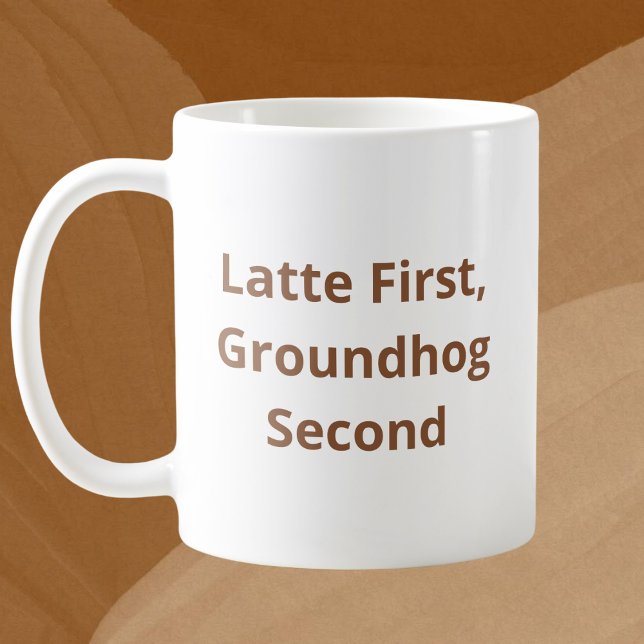 Mug Boire sur mesure d'abord, marmotte de fond deuxièm (Créateur téléchargé)