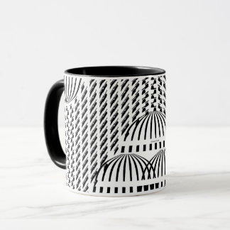 Mug Boire vers le haut Domes noirs et blancs