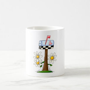 Mug Boîte aux lettres avec marguerites et drapeau en f