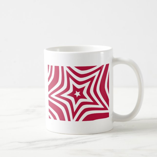 Mug Bold & Bright Red & White Star dans un Motif vecto (Droite)