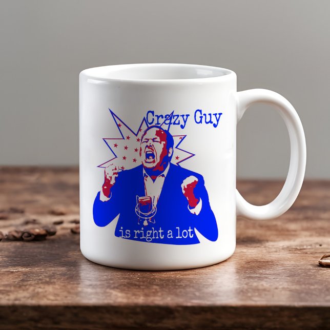 Mug Bold Patriot fou de conspiration mème liberté amou (Crazy conspiracy guy meme conservative political humor patriotic freedom loving coffee mug)